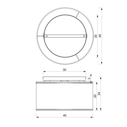 Lustr přisazený RATTAN 3xE27/60W/230V ratan