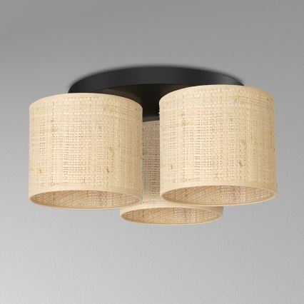 Lustr přisazený RATTAN 3xE27/60W/230V ratan
