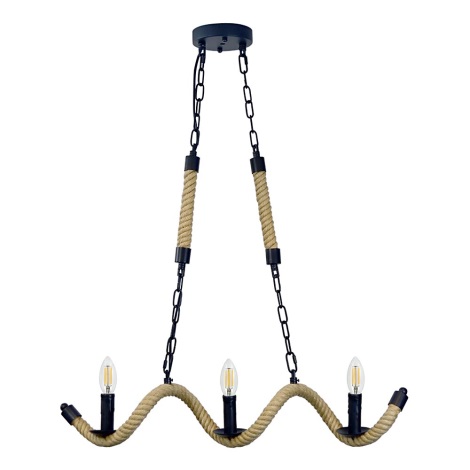 Lustr ROPE CANDLE 3xE14/10W/230V