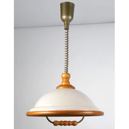 Lustr stahovací ACRYL WOOD 1xE27/15W/230V třešeň