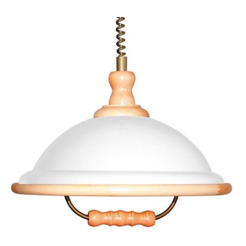Lustr stahovací AKRYL DR 51 1xE27/60W bílá/borovice Lustr stahovací AKRYL DR 51 1xE27/60W bílá/borovice