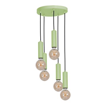 Lustr TUBES 5xE27/60W/230V zelená