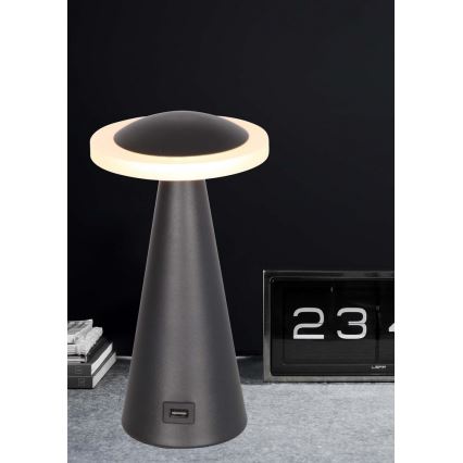 Luxera 26101 - LED Stmívatelná stolní lampa USB konektor TAPER LED/7W/230V