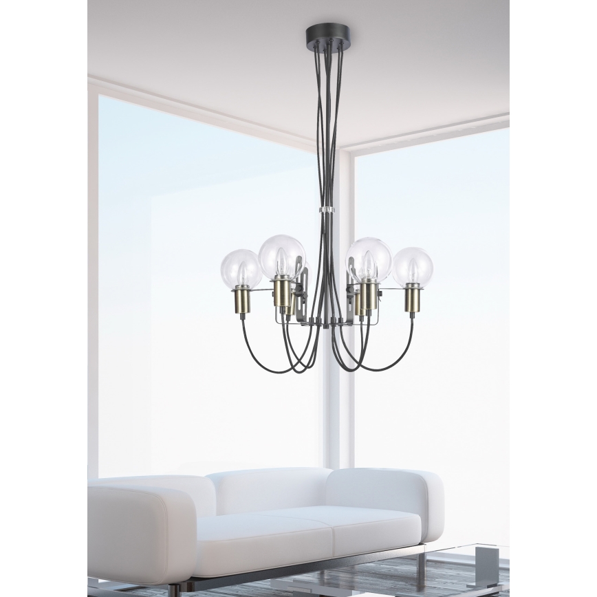 LUXERA 64400 - Lustr na lanku ABRAZO 6xE14/40W/230V