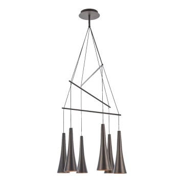 LUXERA 64412 - LED Lustr na lanku MADERA 6xLED/5W/230V