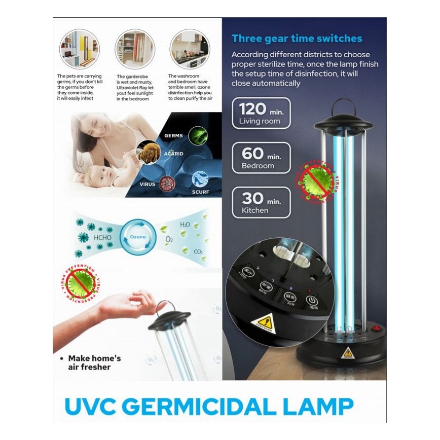 Luxera 70413 - Dezinfekční germicidní lampa UVC/36W/230V