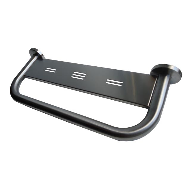 Madlo s poličkou 58x8 cm nerez/stříbrná