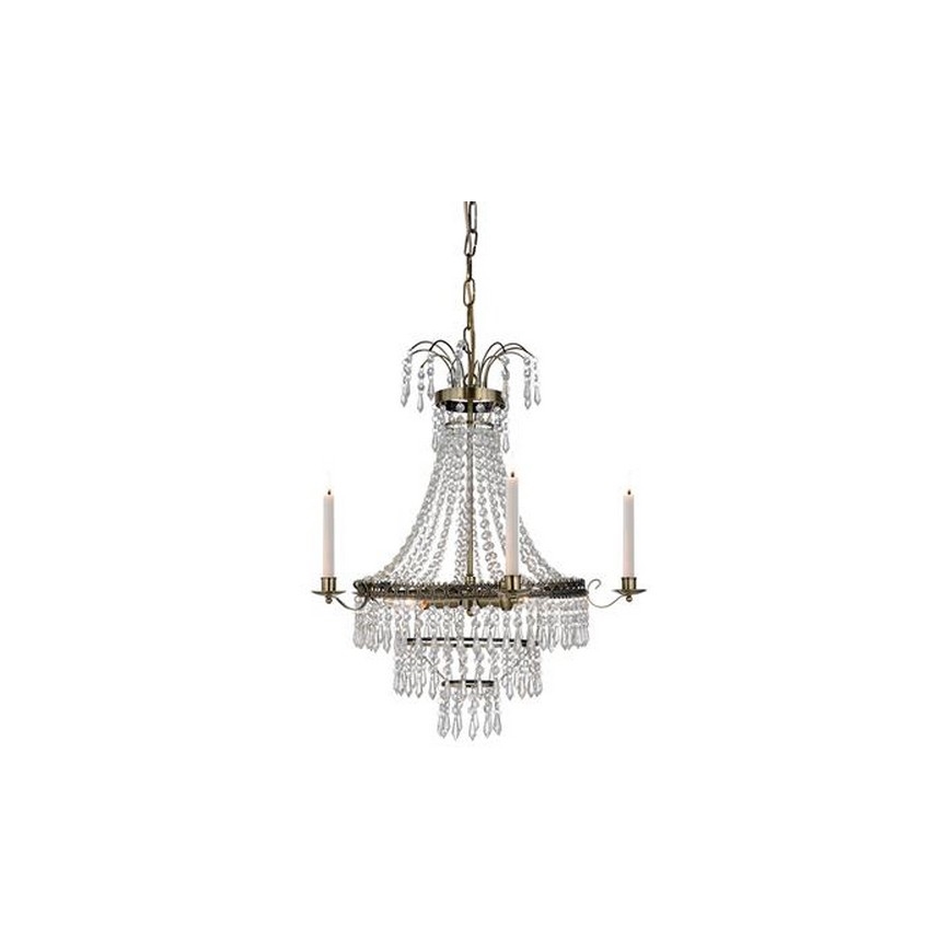 Markslöjd 105157 - Křišťálový lustr na řetězu MARIELUND 3xE14/40W/230V mosaz
