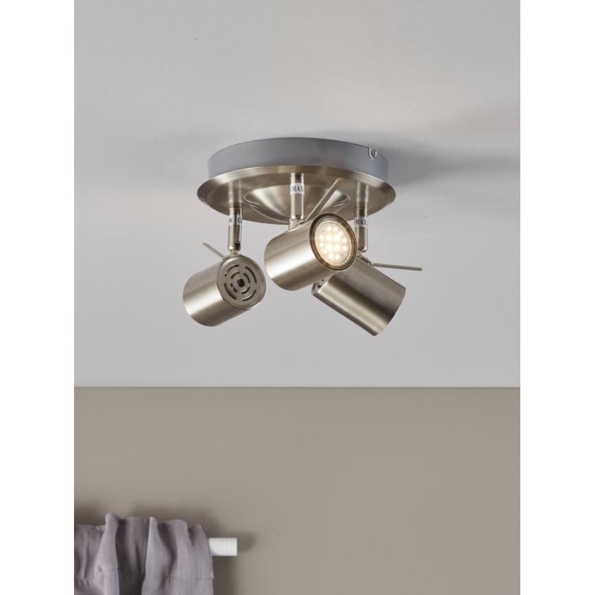 Markslöjd 105486 - LED Bodové svítidlo HYSSNA 3xGU10/50W/230V matný chrom