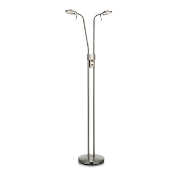 Markslöjd 105583 - LED Stmívatelná stojací lampa HUDSON 2xLED/6W/230V matný chrom