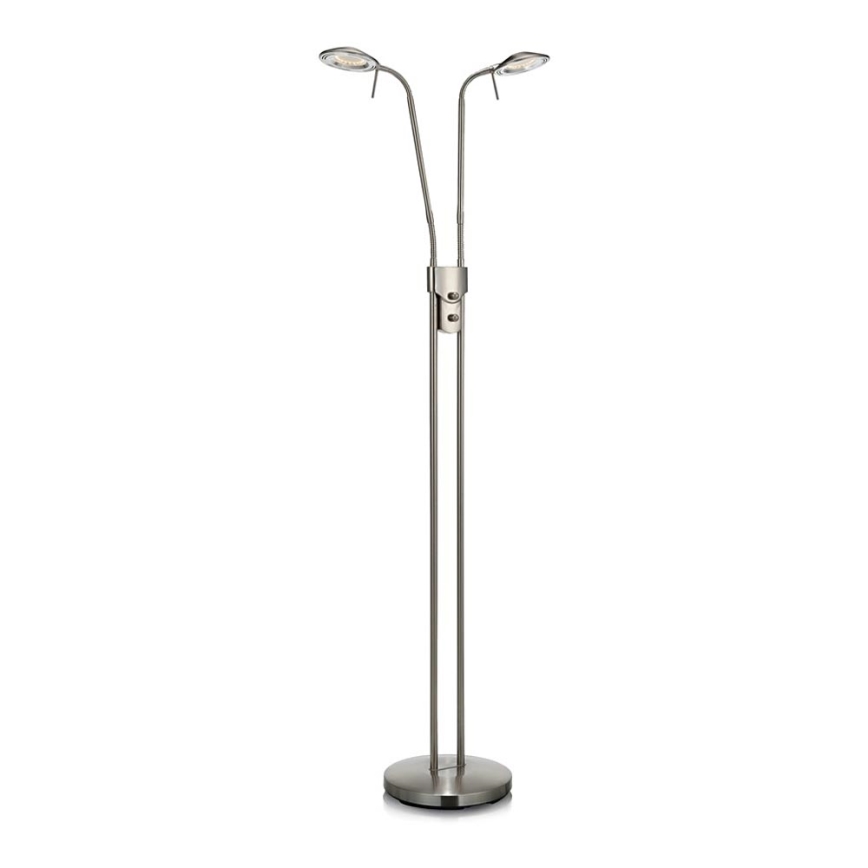 Markslöjd 105583 - LED Stmívatelná stojací lampa HUDSON 2xLED/6W/230V matný chrom