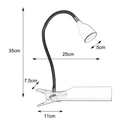 Markslöjd 106091 - LED Stolní lampa s klipem TULIP LED/3W/230V bílá