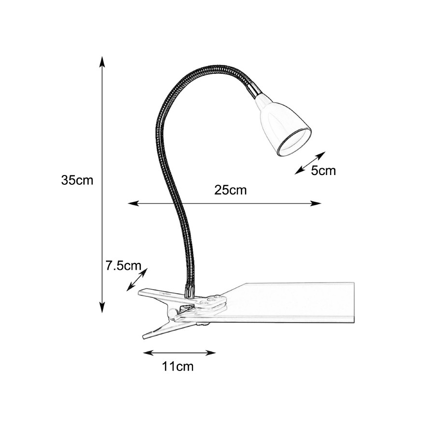 Markslöjd 106092 - LED Stolní lampa s klipem TULIP LED/3W/230V černá
