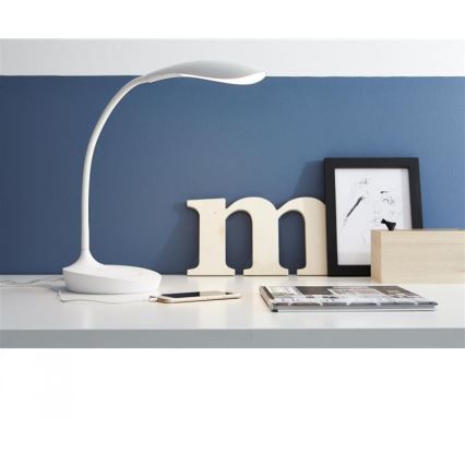 Markslöjd 106093 - LED Stmívatelná stolní lampa s USB SWAN LED/4,6W/230V