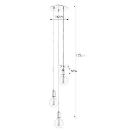 Markslöjd 106333 - Lustr na lanku SKY 3xE27/60W/230V