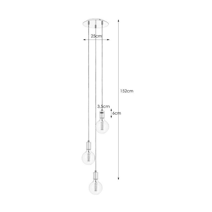Markslöjd 106333 - Lustr na lanku SKY 3xE27/60W/230V