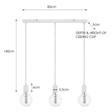 Markslöjd 106335 - Lustr na lanku SKY 3xE27/60W/230V