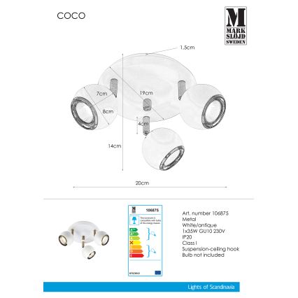 Markslöjd 106875 - Bodové svítidlo COCO 3xGU10/35W/230V