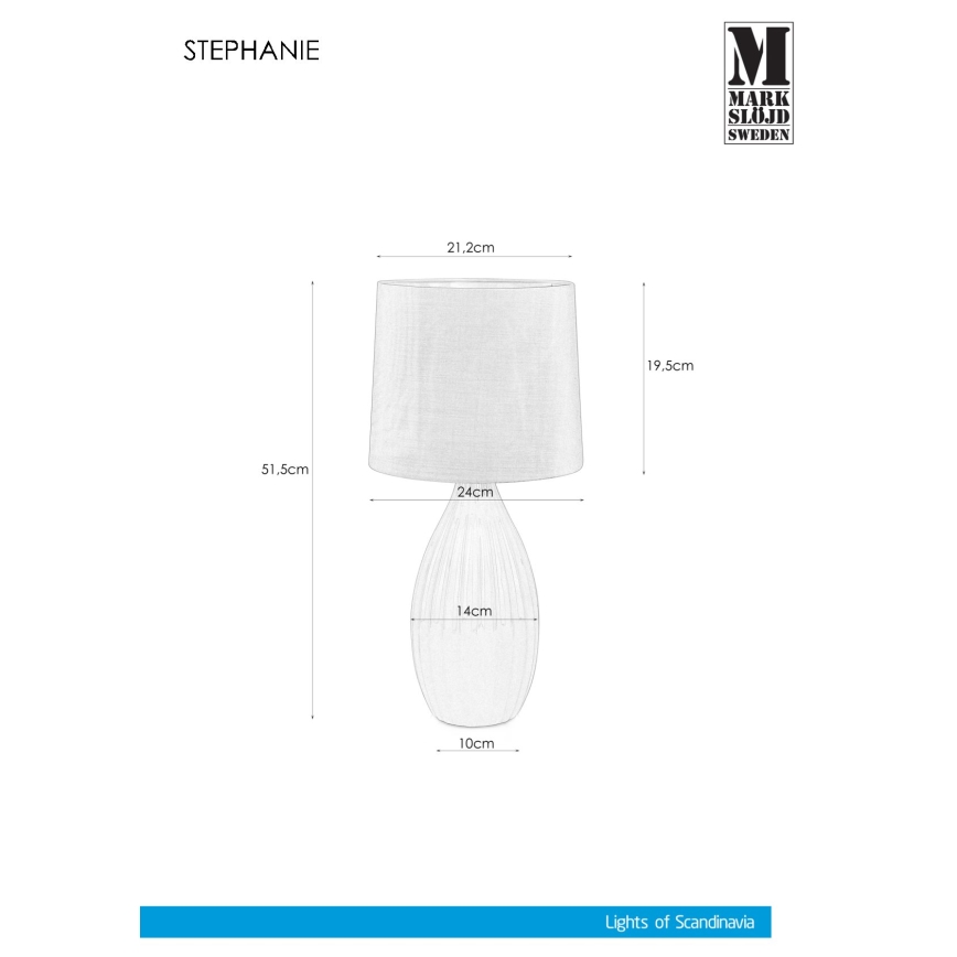 Markslöjd 106887 - Stolní lampa STEPHANIE 1xE27/60W/230V