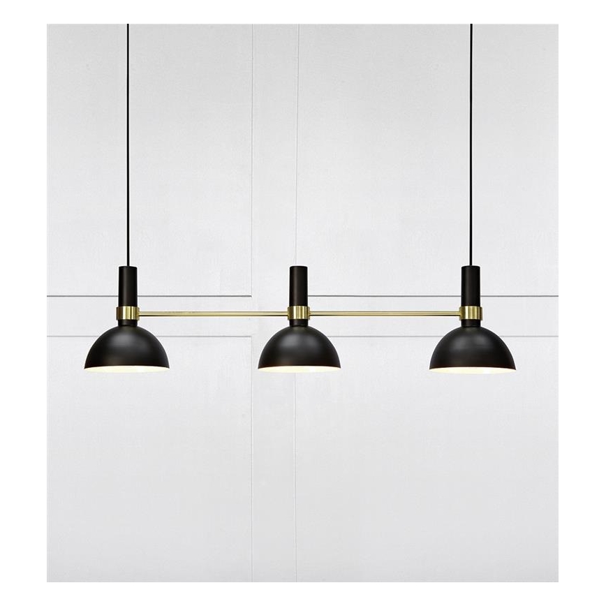 Markslöjd 106971 - Lustr na lanku LARRY 3xE27/60W/230V černá/zlatá
