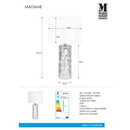 Markslöjd 107189 - Stolní lampa MADAME 1xE27/40W/230V
