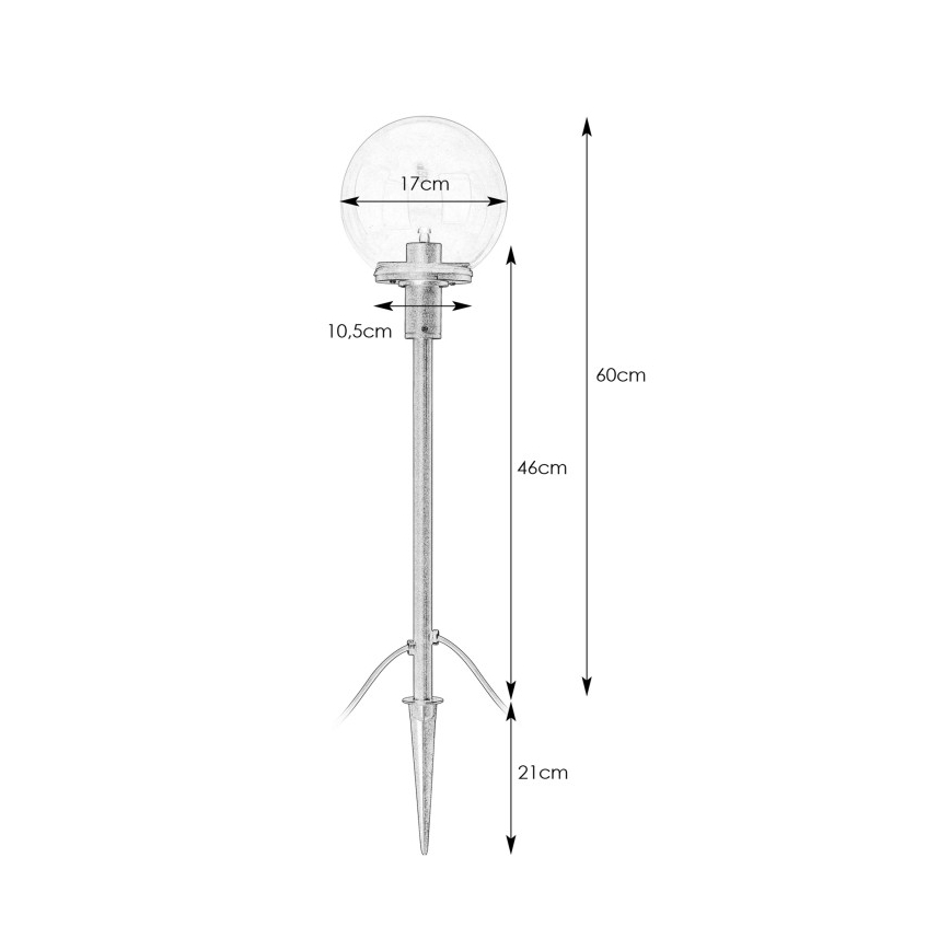 Markslöjd 107283 - LED Venkovní lampa GARDEN24 LED/3W/24V 81 cm IP44 černá/čirá