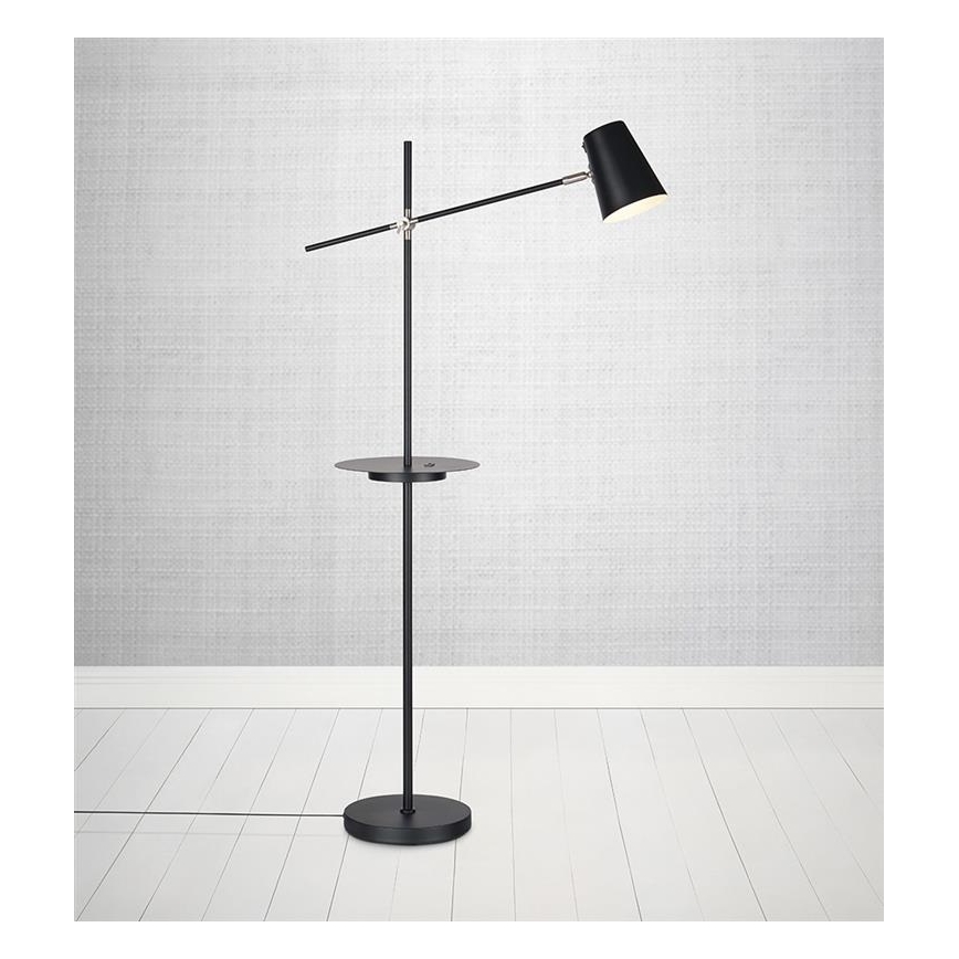 Markslöjd 107307 - Stojací lampa s USB LINEAR 1xE14/40W/230V