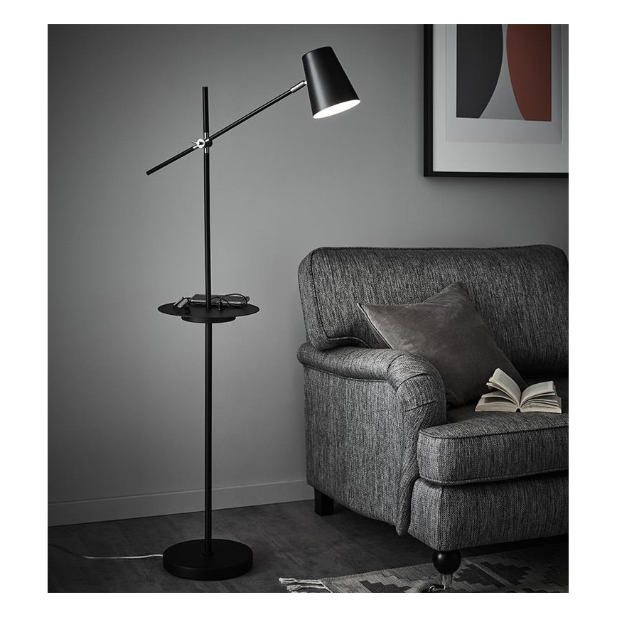 Markslöjd 107307 - Stojací lampa s USB LINEAR 1xE14/40W/230V