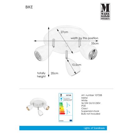 Markslöjd 107338 - Bodové svítidlo BIKE 3xGU10/12W/230V