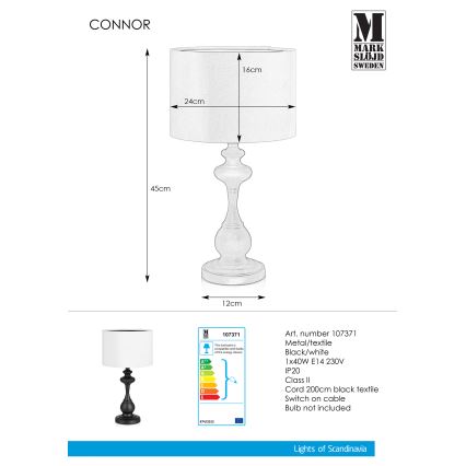 Markslöjd 107371 - Stolní lampa CONNOR 1xE14/40W/230V