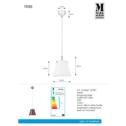 Markslöjd 107391 - Lustr na lanku TRIBE 1xE27/60W/230V