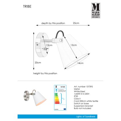 Markslöjd 107395 - Nástěnné svítidlo TIRBE 1xE14/40W/230V