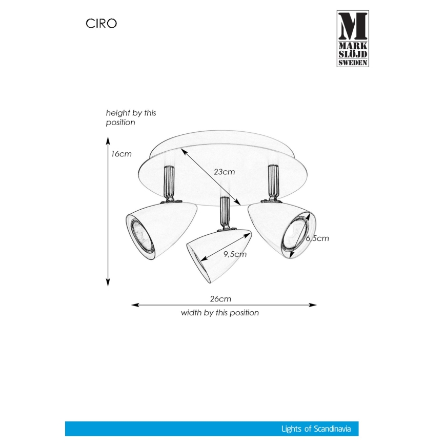 Markslöjd 107412 - Bodové svítidlo CIRO 3xGU10/35W/230V