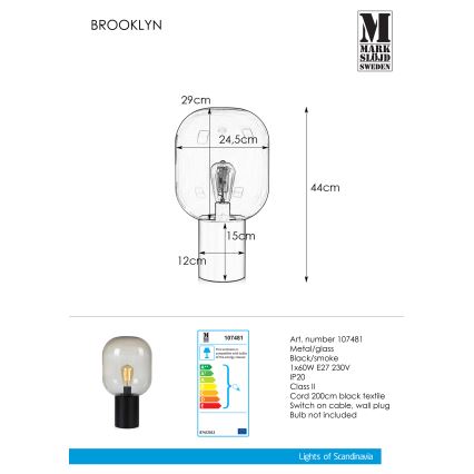 Markslöjd 107481 - Stolní lampa BROOKLYN 1xE27/60W/230V