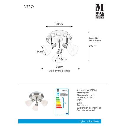 Markslöjd 107505 - Bodové svítidlo VERO 3xE14/40W/230V lesklý chrom