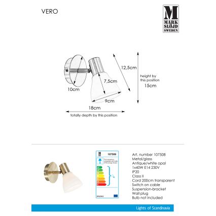 Markslöjd 107509 - Nástěnné bodové svítidlo VERO 1xE14/40W/230V mosaz