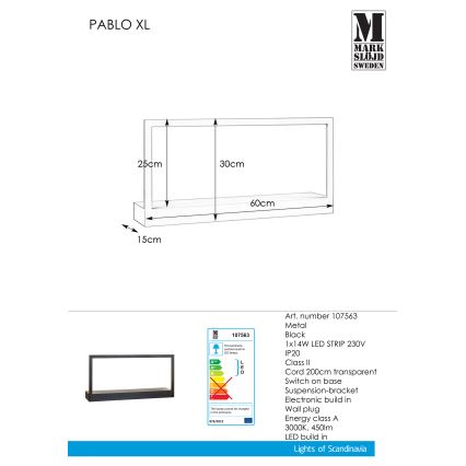 Markslöjd 107563 - LED Nástěnné svítidlo s rámečkem PABLO LED/14W/230V