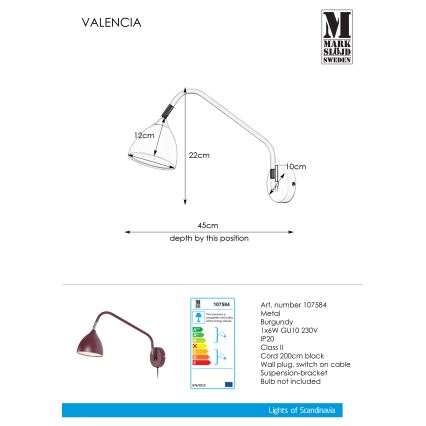 Markslöjd 107584 - Nástěnná lampička VALENCIA 1xGU10/6W/230V