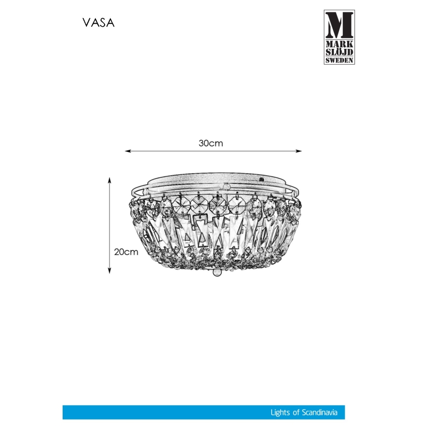 Markslöjd 107587 - Stropní svítidlo VASA 3xE14/40W/230V