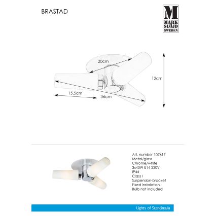 Markslöjd 107617 - Koupelnový přisazený lustr BRASTAD 3xE14/40W/230V IP44