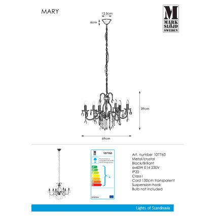 Markslöjd 107760 - Lustr na řetězu MARY 6xE14/40W/230V