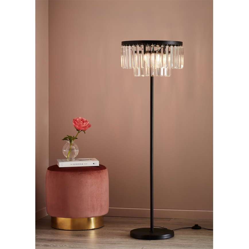 Markslöjd 107775 - Křišťálová stojací lampa VENTIMIGLIA 3xE14/40W/230V