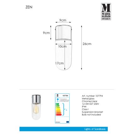 Markslöjd 107794 - Koupelnové stropní svítidlo ZEN 1xE27/15W/230V IP44