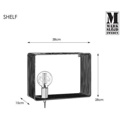 Markslöjd 107815 - Nástěnné svítidlo SHELF 1xE27/60W/230V