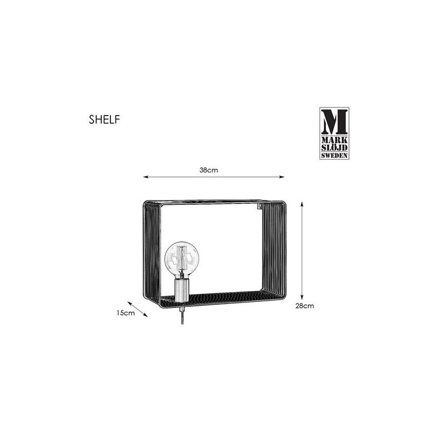 Markslöjd 107815 - Nástěnné svítidlo SHELF 1xE27/60W/230V