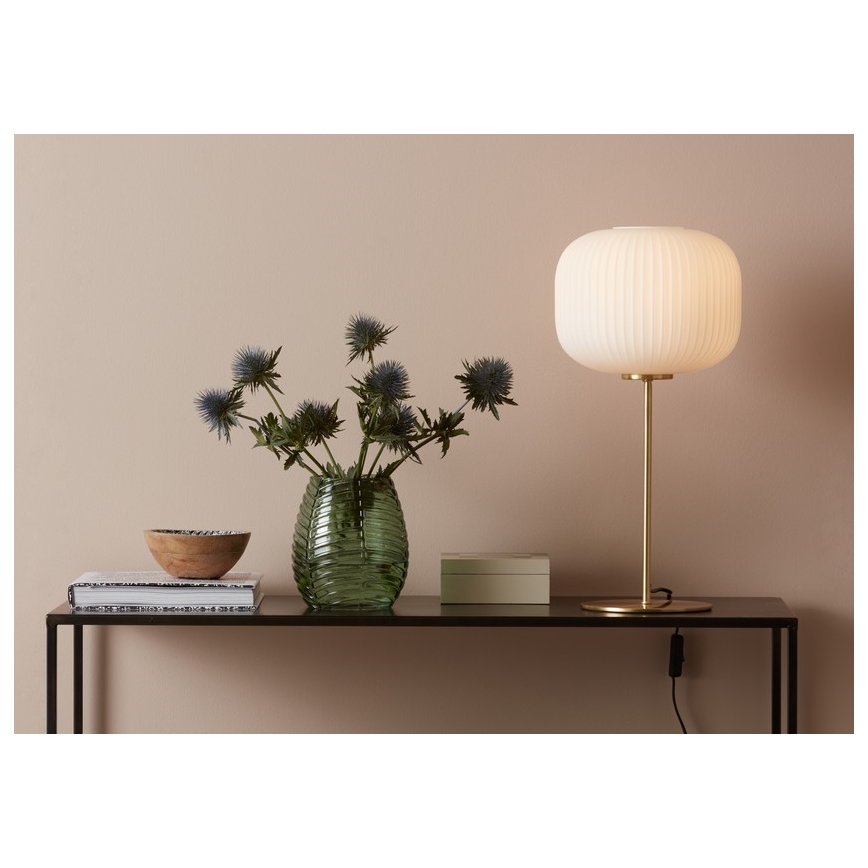 Markslöjd 107819 - Stolní lampa SOBER 1xE27/60W/230V bílá/mosaz