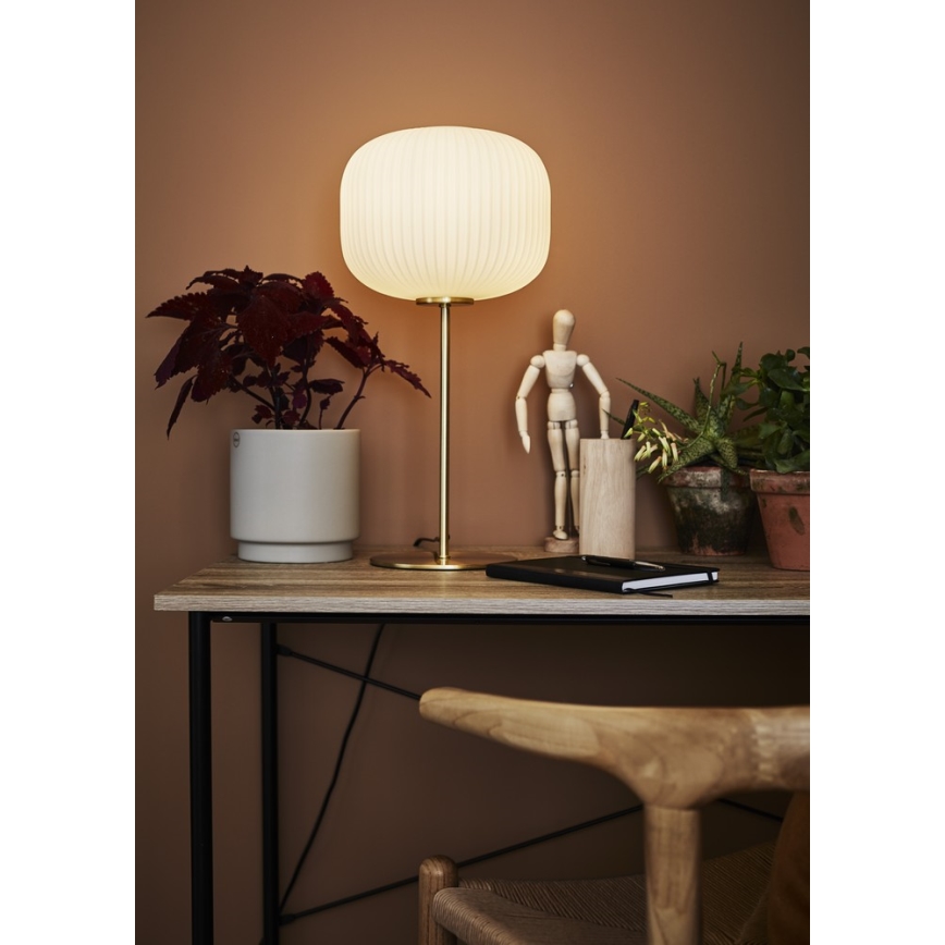 Markslöjd 107819 - Stolní lampa SOBER 1xE27/60W/230V bílá/mosaz