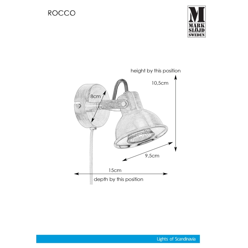 Markslöjd 107853 - Nástěnné bodové svítidlo ROCCO 1xGU10/7W/230V