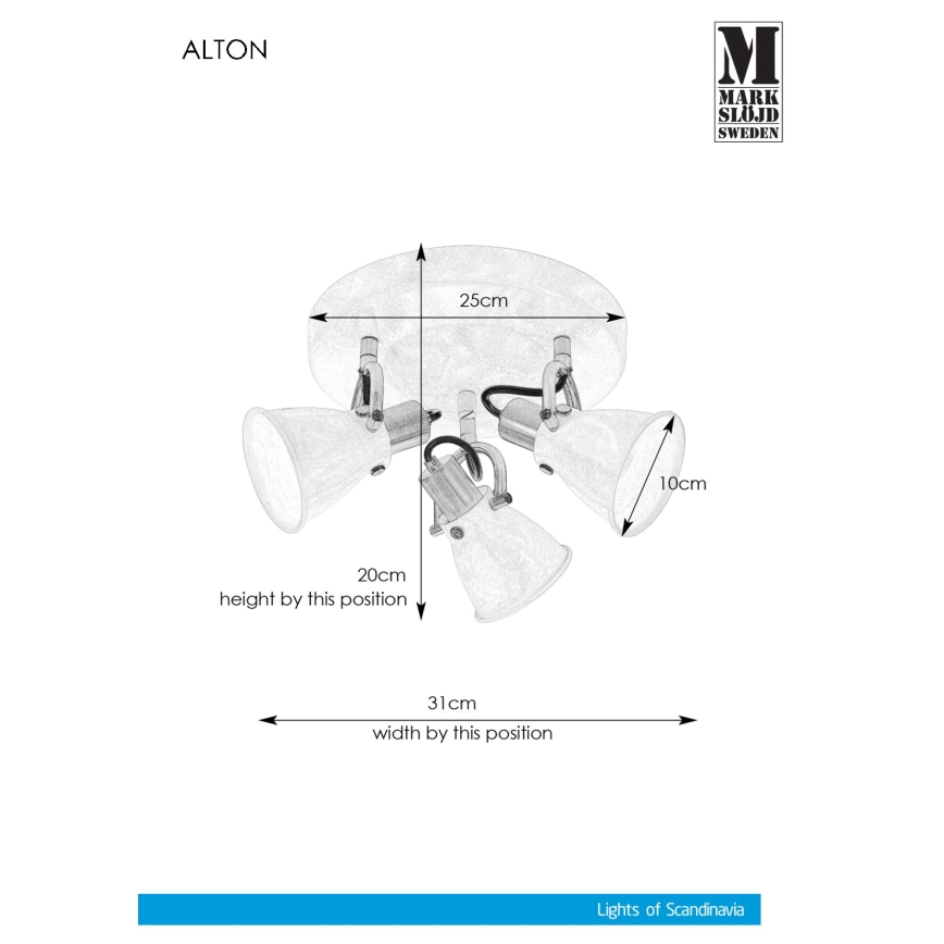 Markslöjd 107854 - Bodové svítidlo ALTON 3xE14/40W/230V
