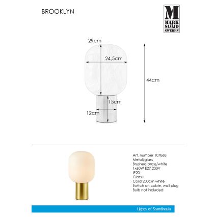 Markslöjd 107868 - Stolní lampa BROOKLYN 1xE27/60W/230V